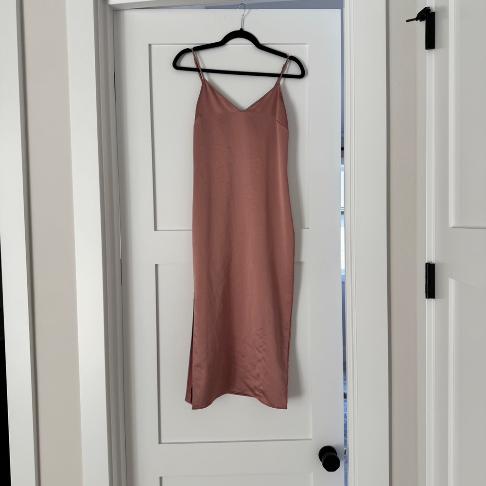 Women's Midi Slip Dress in Rose